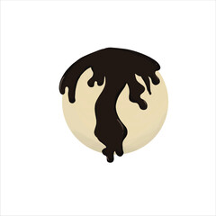 Vector illustration of a glossy chocolate truffle, generously coated in smooth liquid chocolate. Perfect for elegant dessert menus, confectionery branding, and gourmet sweet designs.