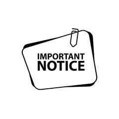important notice sign on white background	