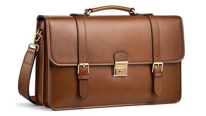 Genuine leather briefcase brown vintage style professional bag