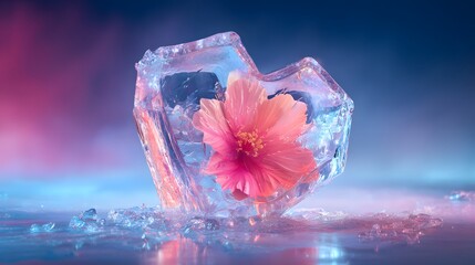 Ice cubes shaped like hearts and flowers
