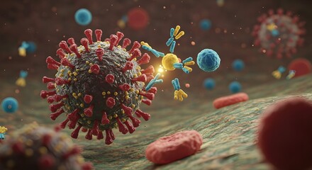 "Immune Cells Attack Virus Inside Human Body Tissue"
