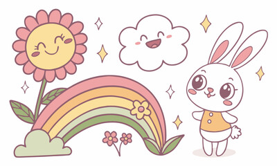Charming Cute Kawaii Doodles – Perfect for Stickers, Cards & Crafts