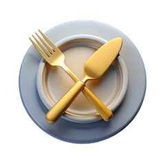 3d Render Of A Fancy Dinner Plate With