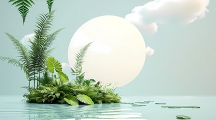 Outdoor lake plant booth poster background