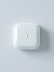 Fototapeta premium white switch on a wall, white power button