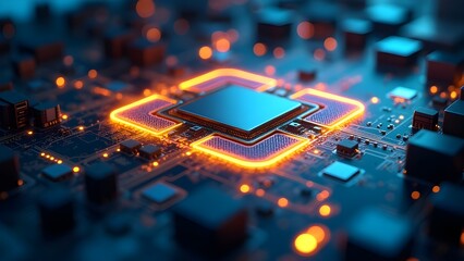 Quantum Computer Core with Glowing Circuits and Superconducting Processors