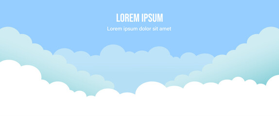 sky with clouds vector banner template with text