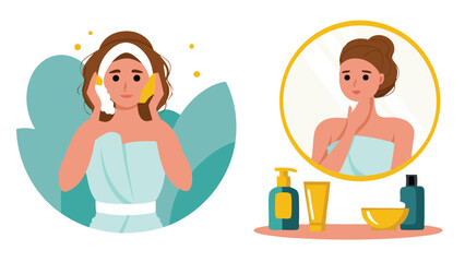 young woman applying make up