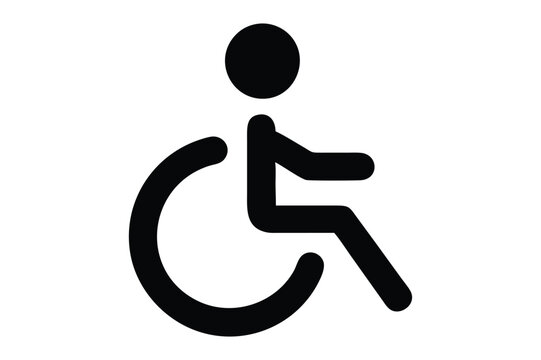 Accessible icon black silhouette depicting person in wheelchair for disability representation