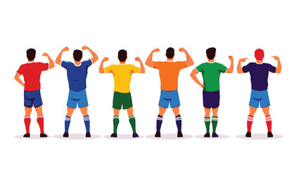 Obraz premium Powerful Soccer Players A Vibrant Illustration of Teamwork and Strength in Sports