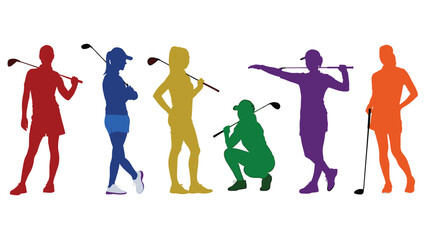 Empowering Women in Golf A Vibrant Collection of Silhouettes Celebrating Female Athletes and the Sport