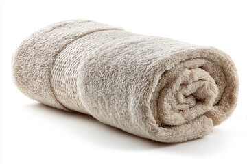Rolled Towel on White Background