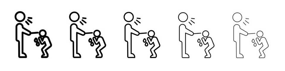 abuse icon thin outline logo mark set