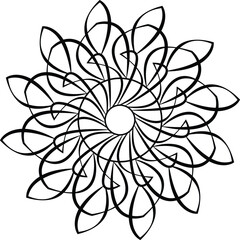 circle design with one color for black art a lotus mandala unique