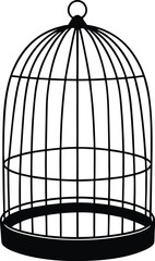 gold cage with bird