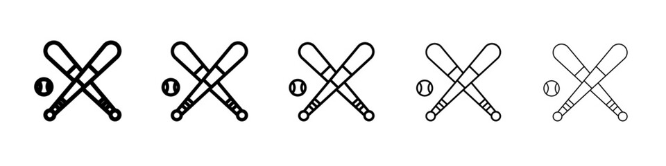 Obraz premium baseball sports icon thin outline logo mark set