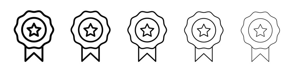 best seller icon thin outline logo mark set