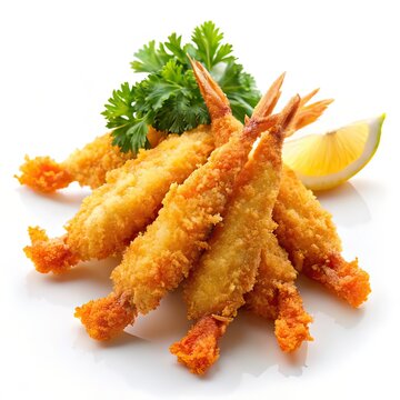 ebi fry on withe background 