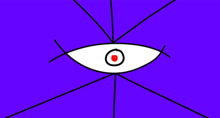 Abstract art of surveillance threat, an anonymous eye tracking everyone.
