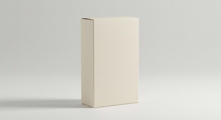 Minimalist cream-colored box casting soft shadow against a neutral background