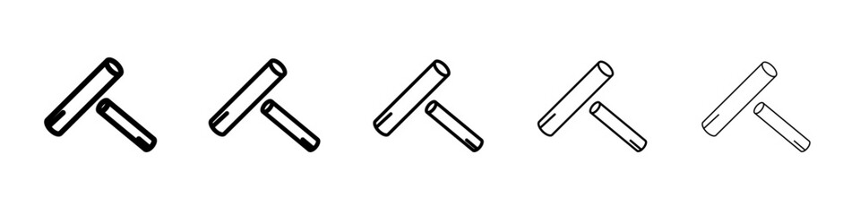 Chalk icon thin outline logo mark set