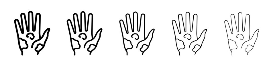 Contact Dermatitis icon thin outline logo mark set