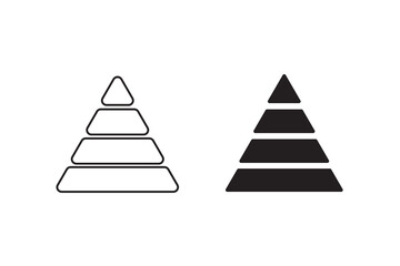 Fototapeta premium Triangular pyramid infographic vector icon set. Triangle hierarchy data segments collection. Business concept. Vector illustration