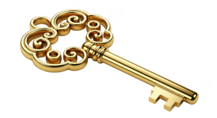 Ornate golden key design