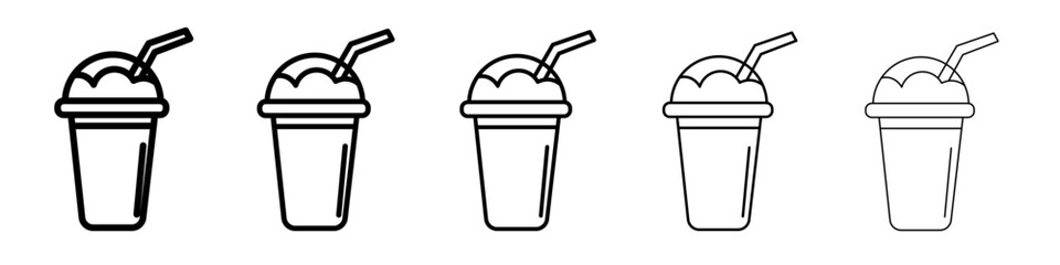 Frappe icon thin outline logo mark set