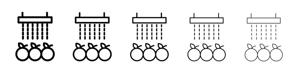 Fruits Washing icon thin outline logo mark set