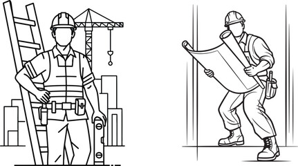 2 vector art of an architect