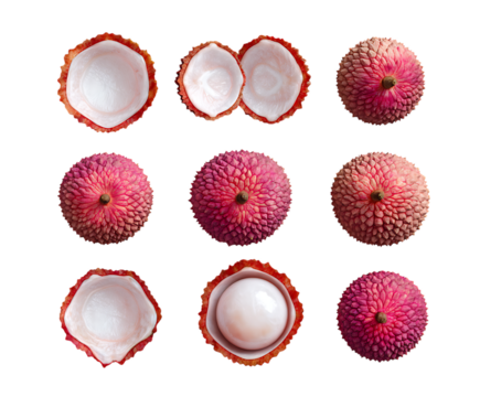 Juicy Lychee Slice Design with Lush Texture