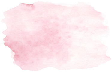 Obraz premium Watercolor pink cloud shape wash on transparent background.