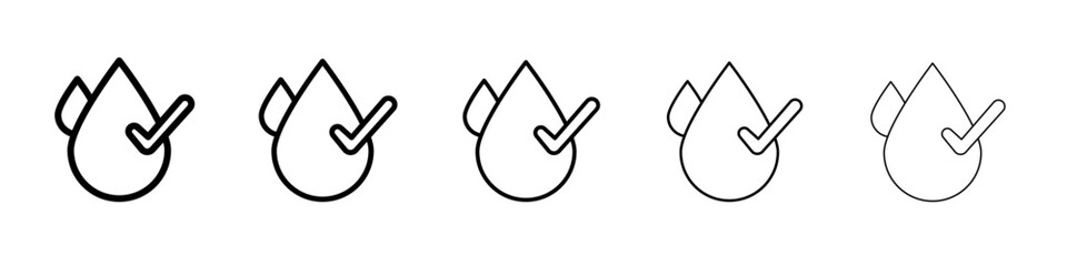 hypoallergenic icon thin outline logo mark set