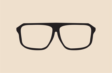 Vector big black hipster eye glasses