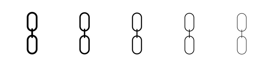 Link chain icon thin outline logo mark set