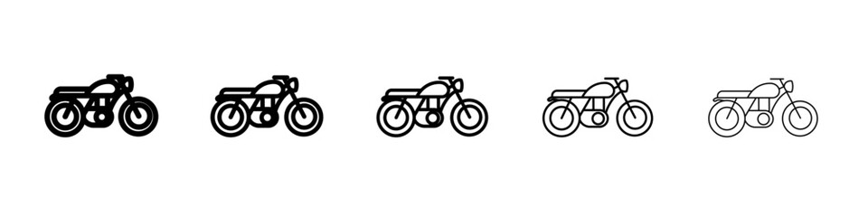Fototapeta premium motorcycle icon thin outline logo mark set