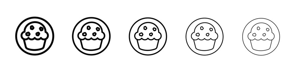 Obraz premium Muffin Icon thin outline logo mark set