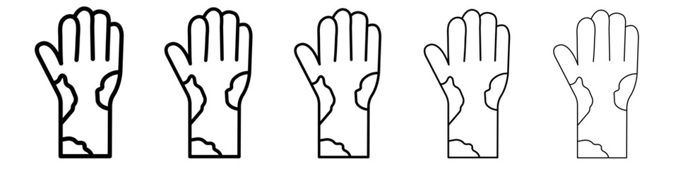 mottled skin icon thin outline logo mark set