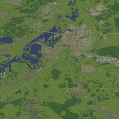 3D illustration of city and urban in Roermond Netherlands