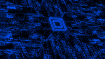 Hi-tech 3d circuit board pattern technology background, 3d mother board circuit sci-fi background