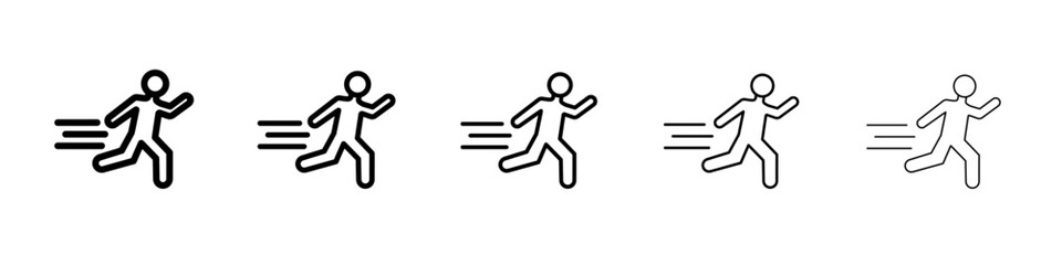 Sprint icon thin outline logo mark set