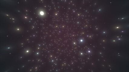 Fototapeta premium Flying through hi-tech digital tunnel made of icosphere , digital white color tunnel technology background