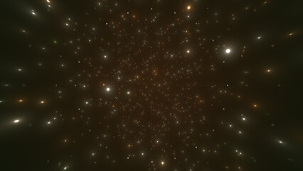 Fototapeta premium Flying through hi-tech digital tunnel made of icosphere , digital white color tunnel technology background