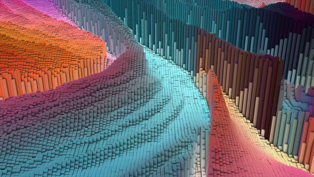 3d hi-tech colorful abstract pattern geometrical technology abstract background