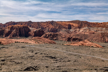 Santa Clara lava flow / basalt (Qbs) with Navajo Sandstone (Lower Jurassic), Snow Canyon Scenic...
