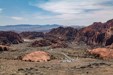 Santa Clara lava flow / basalt (Qbs) with Navajo Sandstone (Lower Jurassic), Snow Canyon Scenic...