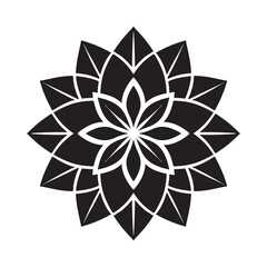 Abstract Floral Mandala Design Isolated on Clean Background