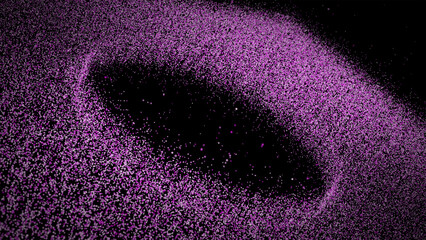 Small digital particles moving in cyber space , hi-tech Pink particles technology background