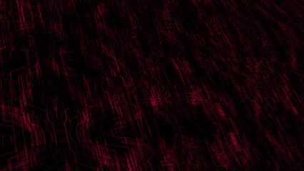Hi-tech tech particles waves flowing through technology background, Magenta red digital technology background
